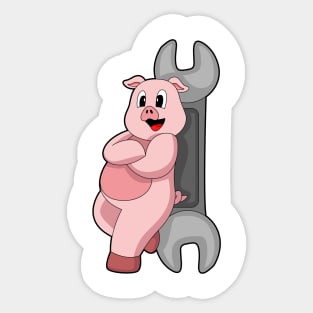 Pig Handyman Wrench Sticker